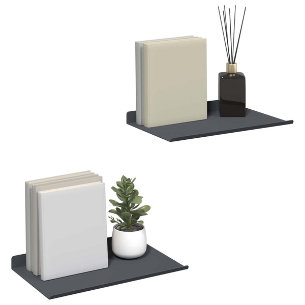 Schwebendes Regal Anthrazit 2er Set