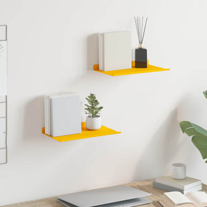 Schwebendes Regal Senfgelb 30cm 2er Set