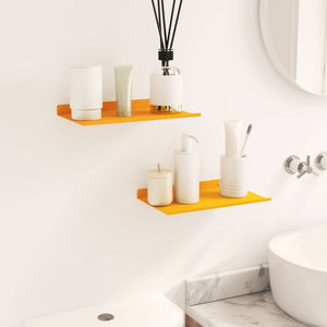 Schwebendes Regal Senfgelb 30cm 2er Set