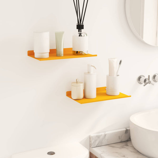 Schwebendes Regal Senfgelb 30cm 2er Set