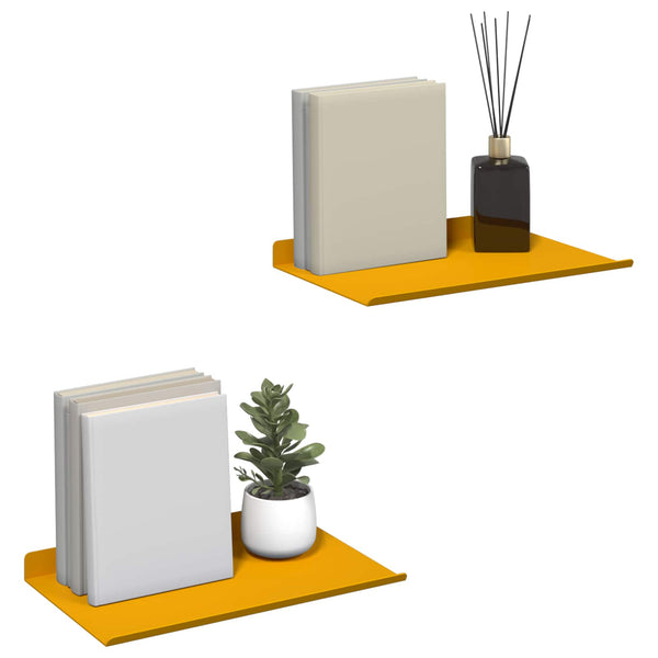 Schwebendes Regal Senfgelb 30cm 2er Set