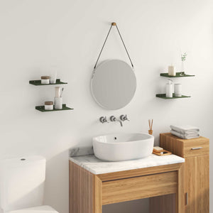 Schwebendes Regal, 4er-Set, Olivgrün