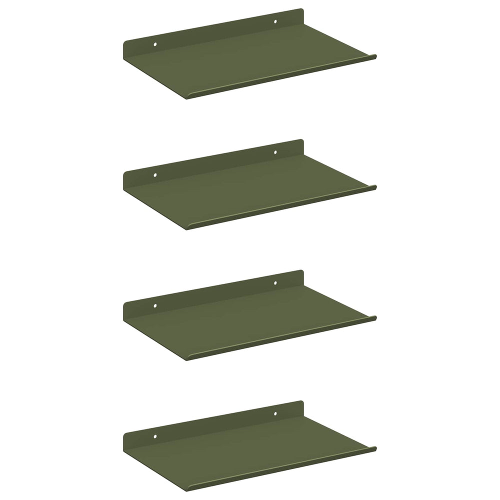 Schwebendes Regal, 4er-Set, Olivgrün