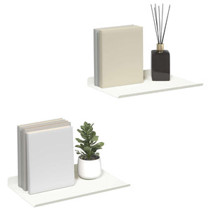 Schwebendes Regal Weiß 30x18 cm, 2er Set