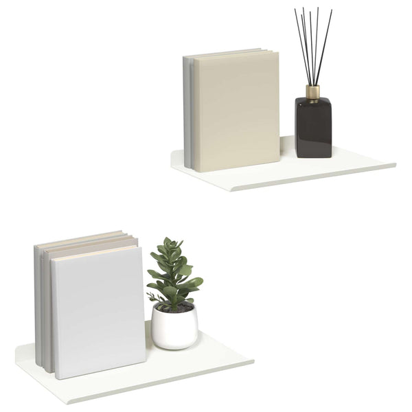 Schwebendes Regal Weiß 30x18 cm, 2er Set