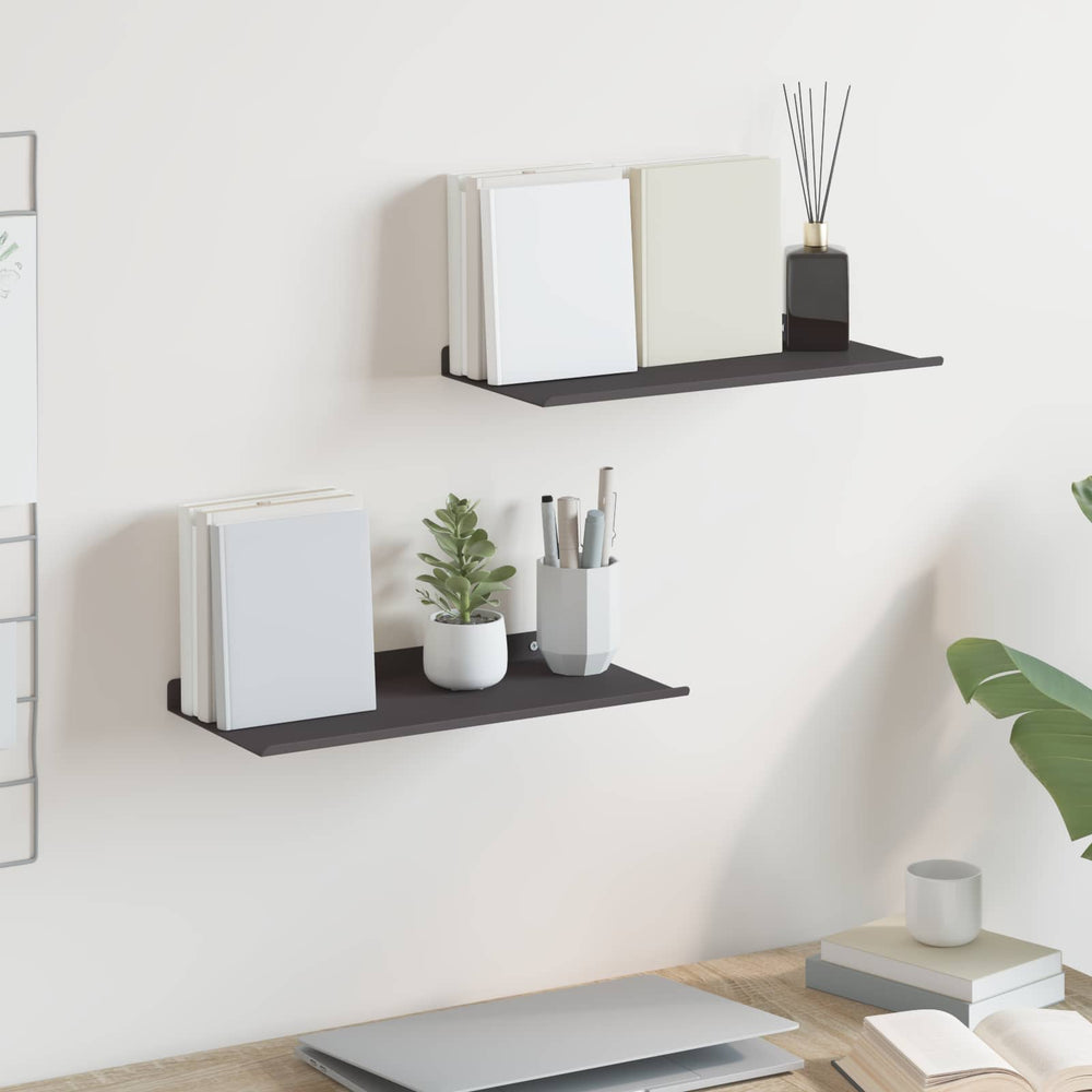 vidaXL Étagère flottante 2 pcs Noir 40 x 17,5 x 2,5 cm Acier