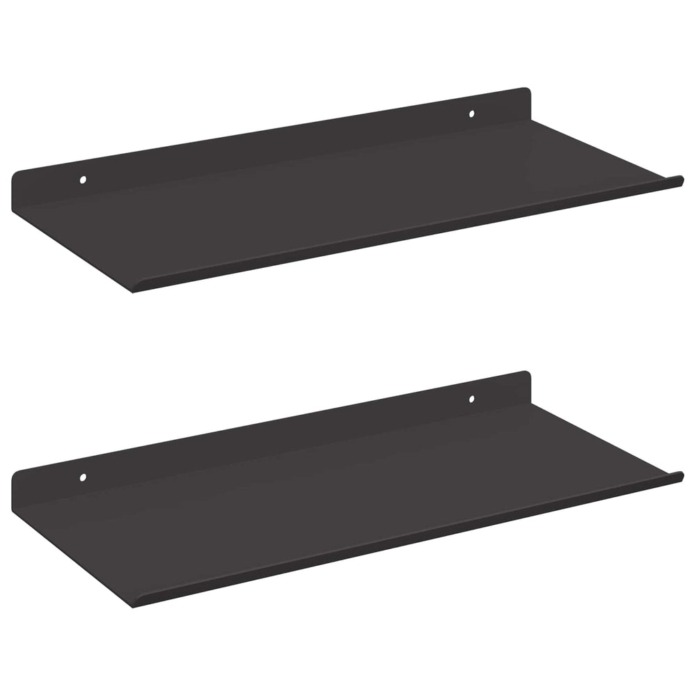 vidaXL Étagère flottante 2 pcs Noir 40 x 17,5 x 2,5 cm Acier