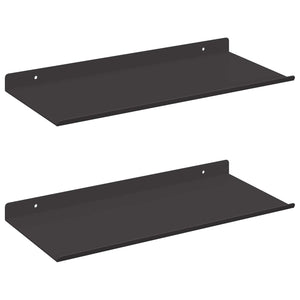 Schwebendes Regal Schwarz, 2er-Set