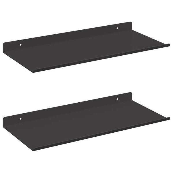 Schwebendes Regal Schwarz, 2er-Set