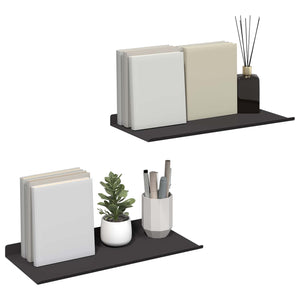 Schwebendes Regal Schwarz, 2er-Set