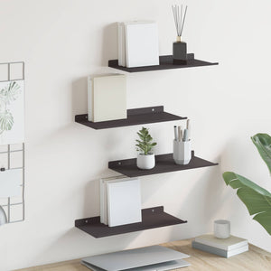 Schwebendes Regal Schwarz 4er-Set