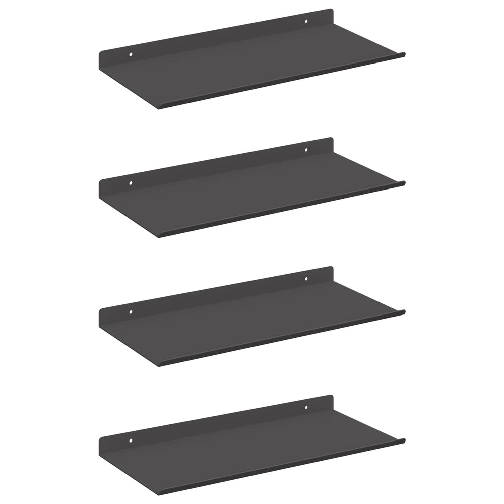 vidaXL Étagère flottante 4 pcs Noir 40 x 18 x 2,5 cm Acier