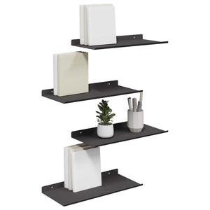 Schwebendes Regal Schwarz 4er-Set
