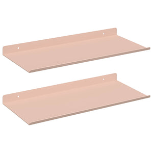Schwebendes Regal Rosa Stahl 40cm 2er-Set