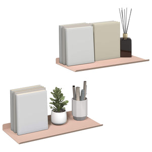 Schwebendes Regal Rosa Stahl 40cm 2er-Set