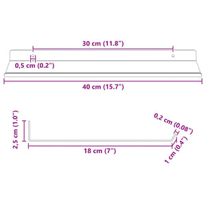 Schwebendes Regal 4er Set Rosa
