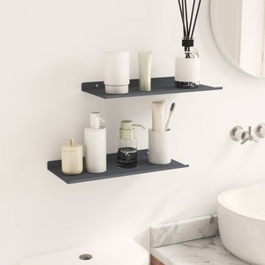 Schwebendes Regal Anthrazit Stahl 40cm 2er-Set