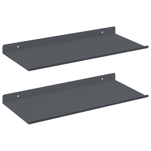 Schwebendes Regal Anthrazit Stahl 40cm 2er-Set