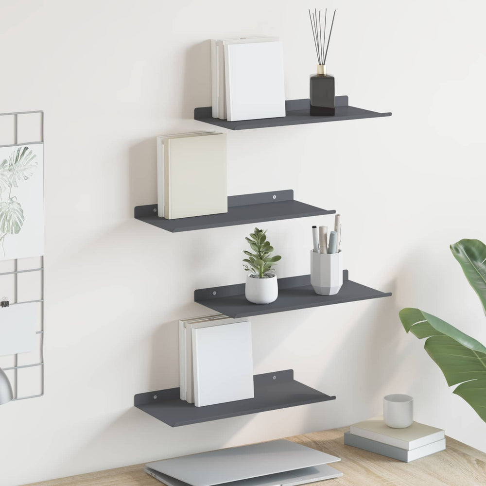 vidaXL Étagère flottante 4 pcs Anthracite 40 x 18 x 2,5 cm Acier