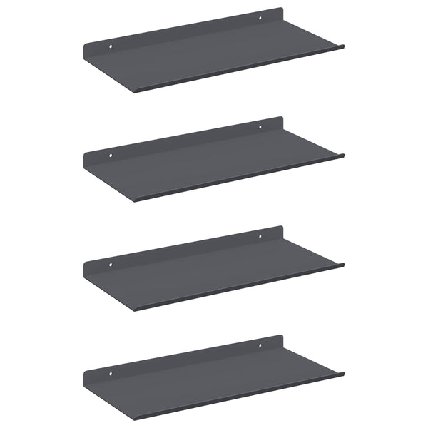 Schwebendes Regal Anthrazit 4er-Set 40cm