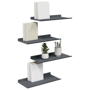 Schwebendes Regal Anthrazit 4er-Set 40cm
