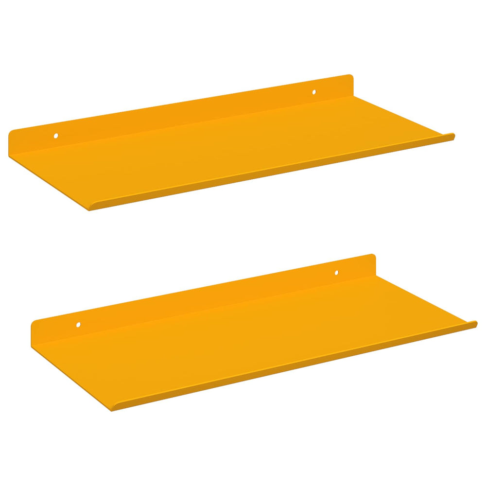 Schwebendes Regal Senfgelb, 2er-Set