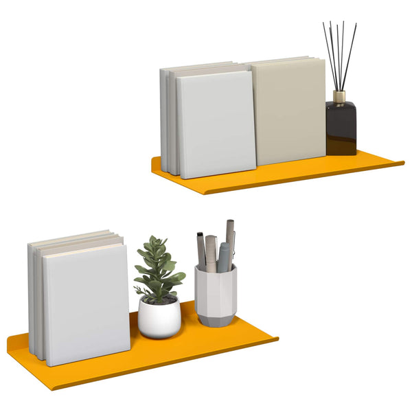 Schwebendes Regal Senfgelb, 2er-Set