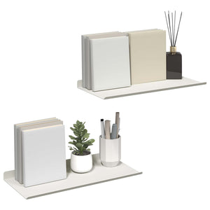 Schwebendes Regal Weiß 40x18 cm, 2er Set