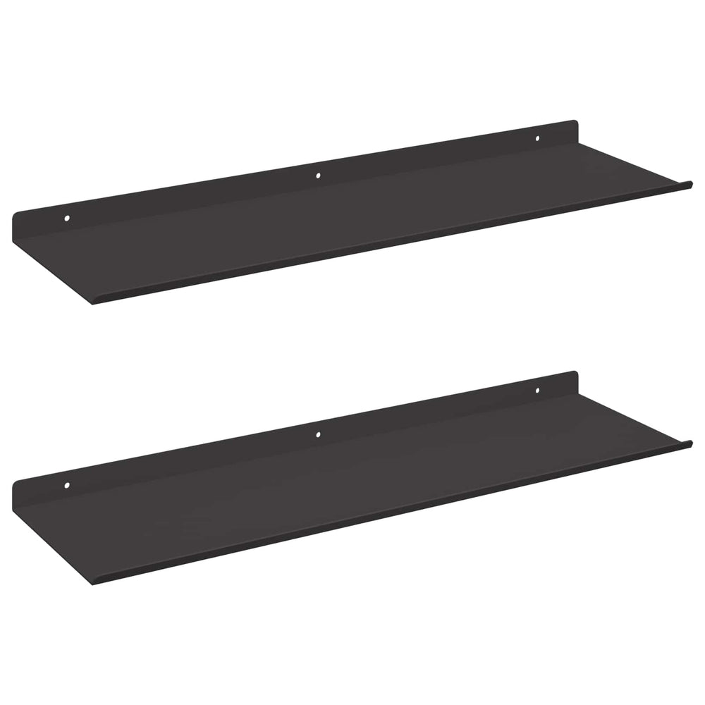 vidaXL Étagère flottante 2 pcs Noir 60 x 18 x 2,5 cm Acier