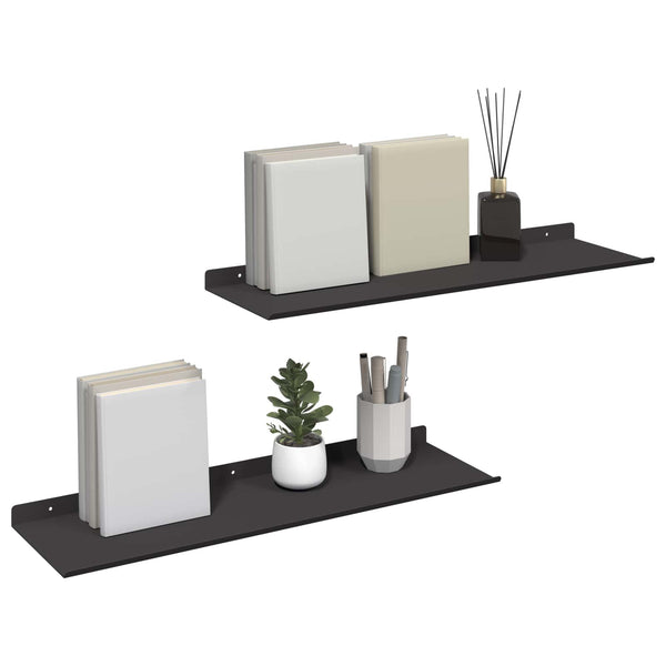 Schwebendes Regal Schwarz 60cm Stahl