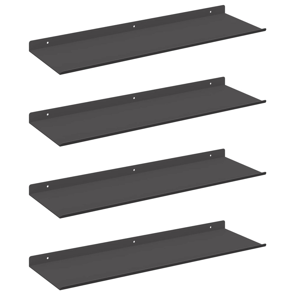 vidaXL Étagères murales flottantes 4 pcs Noir 60 x 18 x 2,5 cm Acier
