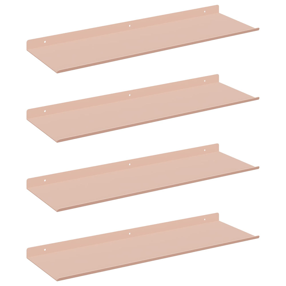 vidaXL Étagère murale 4 pcs rose 60 x 18 x 2,5 cm Acier