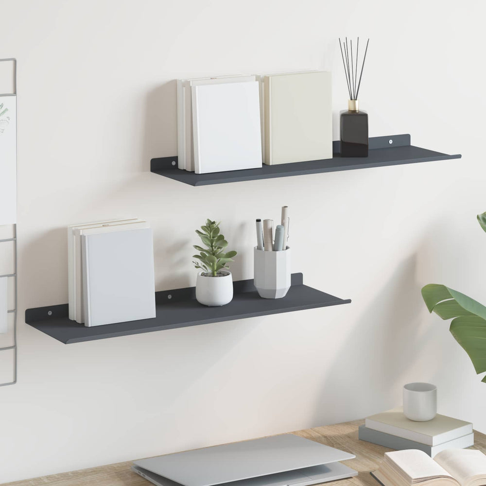 Schwebendes Regal Anthrazit 60cm, 2er-Set