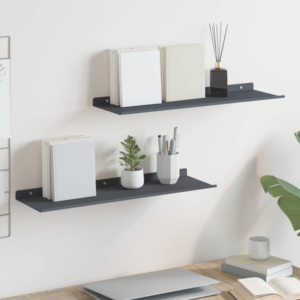 Schwebendes Regal Anthrazit 60cm, 2er-Set