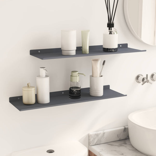 Schwebendes Regal Anthrazit 60cm, 2er-Set