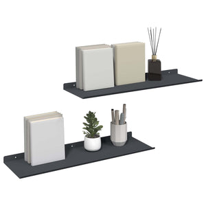 Schwebendes Regal Anthrazit 60cm, 2er-Set