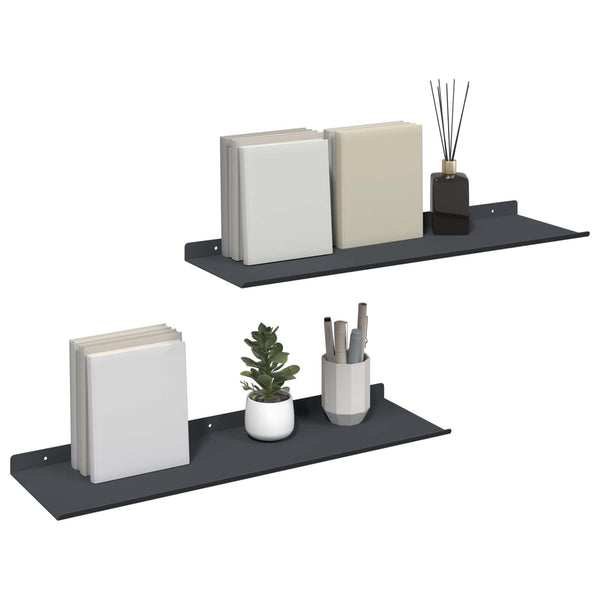 Schwebendes Regal Anthrazit 60cm, 2er-Set