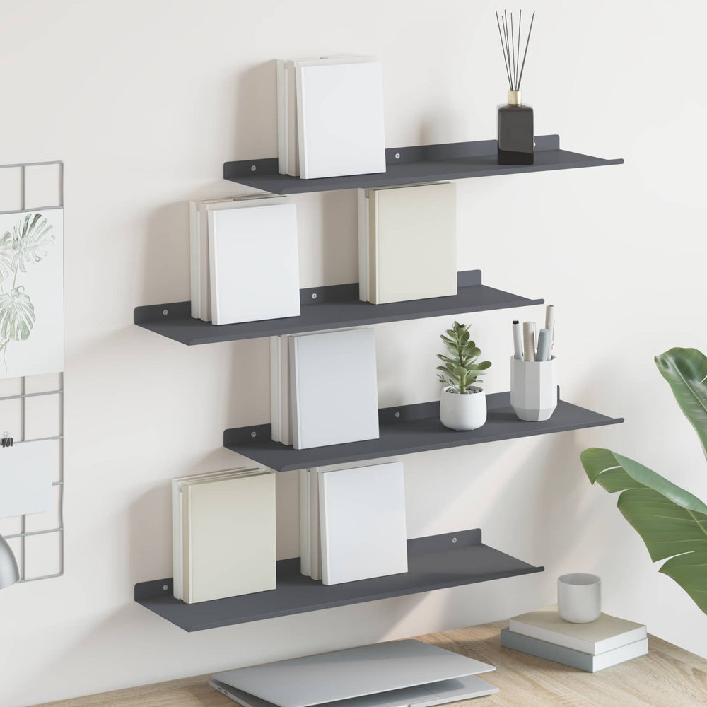 vidaXL Étagère flottante 4 pcs Anthracite 60 x 18 x 2,5 cm Acier