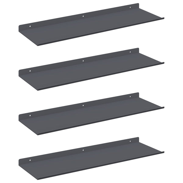 Schwebendes Regal Anthrazit, 4er-Set