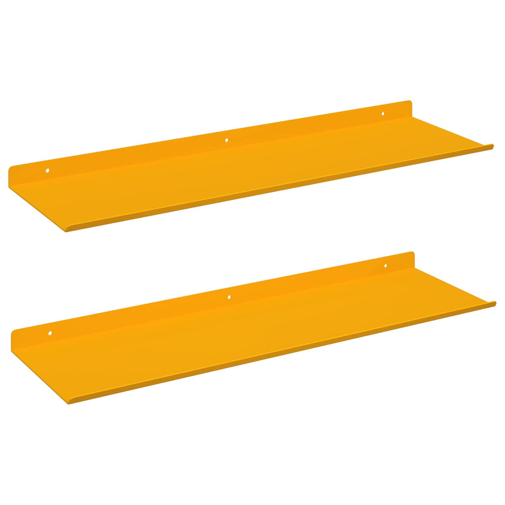 Schwebendes Regal Senfgelb 60cm, 2er Set
