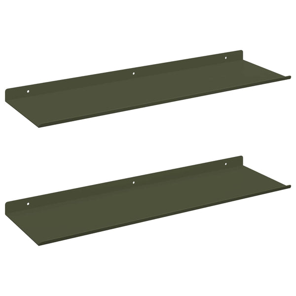Schwebendes Regal Olive Grün 60cm 2er Set