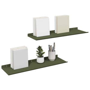 Schwebendes Regal Olive Grün 60cm 2er Set