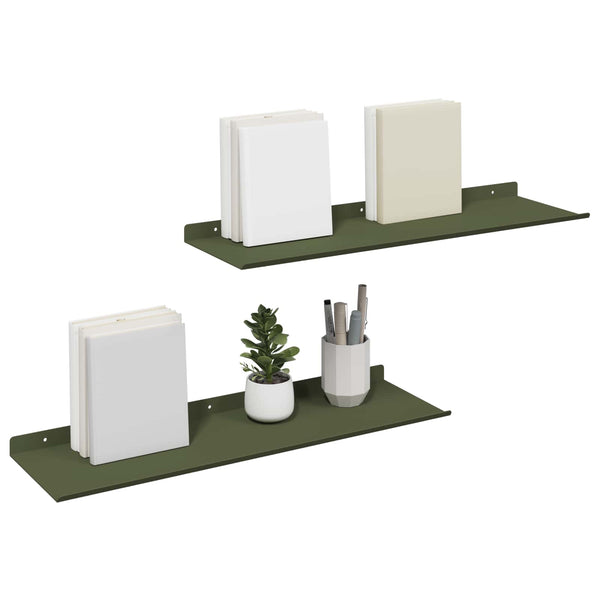 Schwebendes Regal Olive Grün 60cm 2er Set