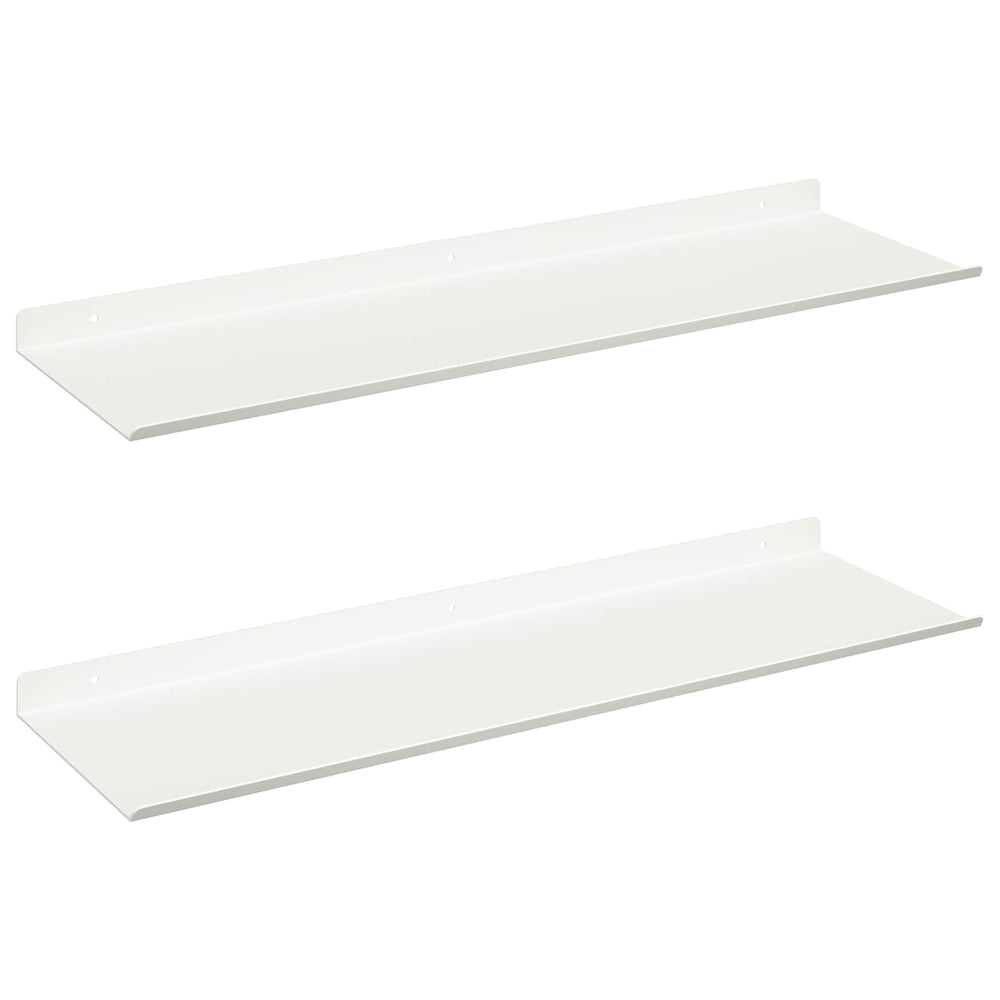vidaXL Étagère flottante 2 pcs Blanc 60 x 18 x 2,5 cm Acier