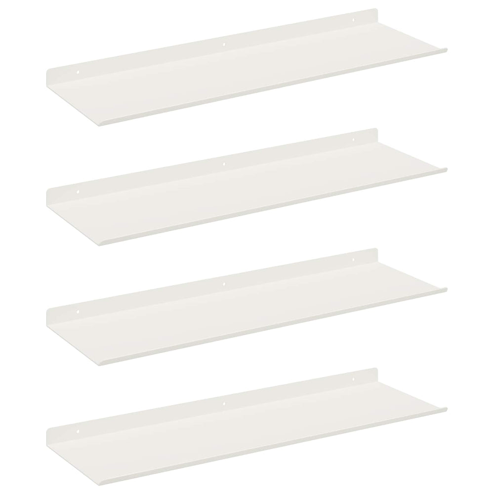 vidaXL Étagère flottante 4 pcs Blanc 60 x 18 x 2,5 cm Acier