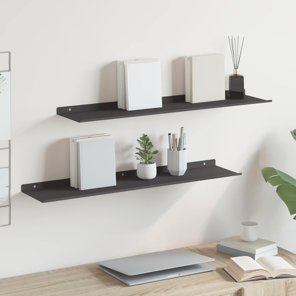 Schwebendes Regal Schwarz 80cm Stahl