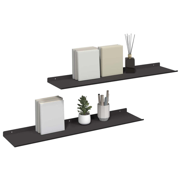 Schwebendes Regal Schwarz 80cm Stahl