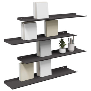 Schwebendes Regal Schwarz 80 cm, 4er-Set