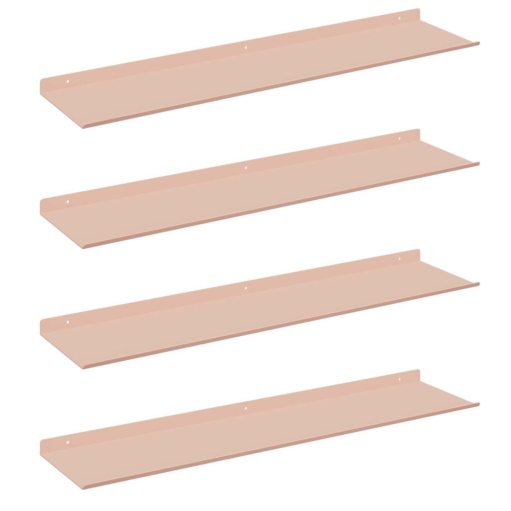 vidaXL Étagère flottante 4 pcs Rose 80 x 18 x 2,5 cm Acier
