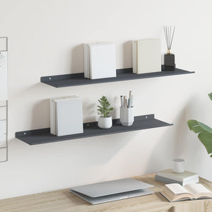 Schwebendes Regal Anthrazit 80cm 2er-Set